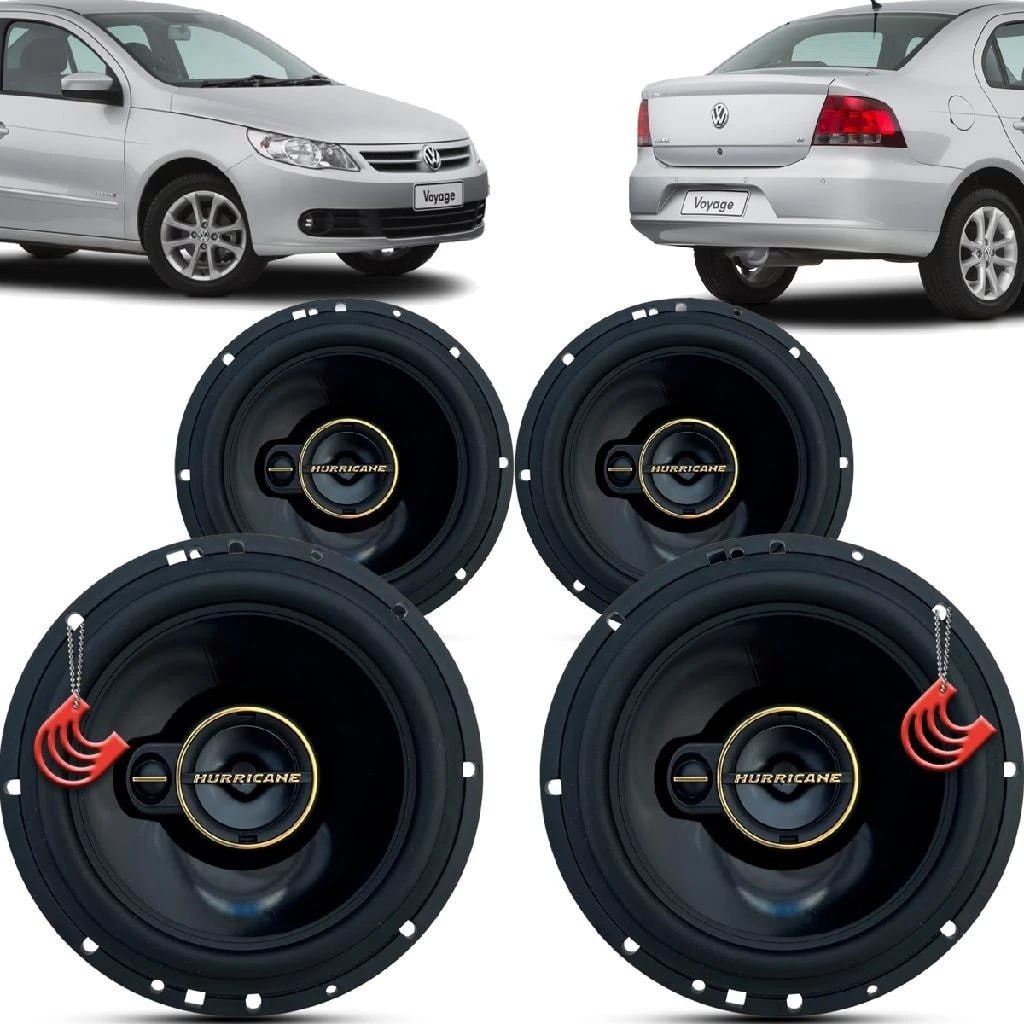 Kit Alto Falantes Dianteiros e Traseiros Volkswagen Voyage G5 2008 até 2012 - Hurricane Aurum 480w