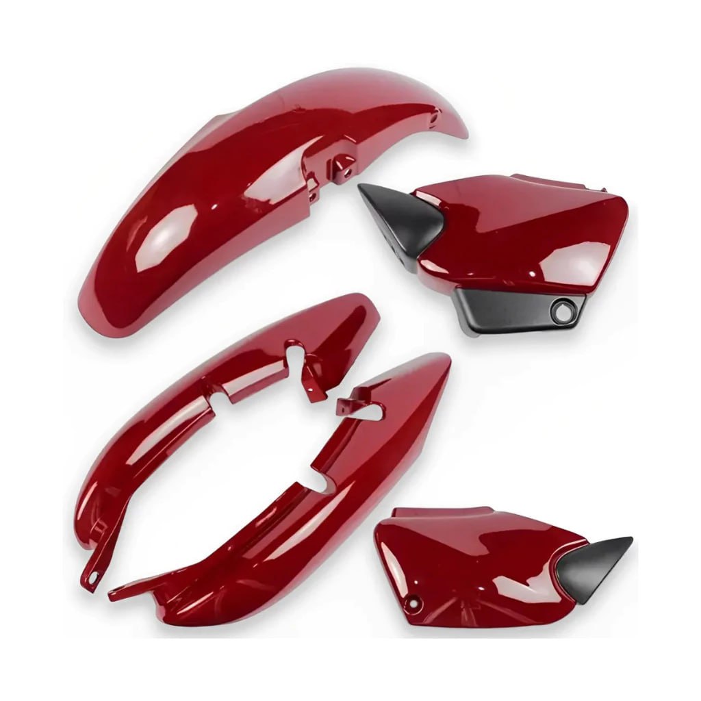 Carenagem Titan 125 2000/2004 Vermelho Rabeta + Tampa Lateral + Paralama Dianteiro