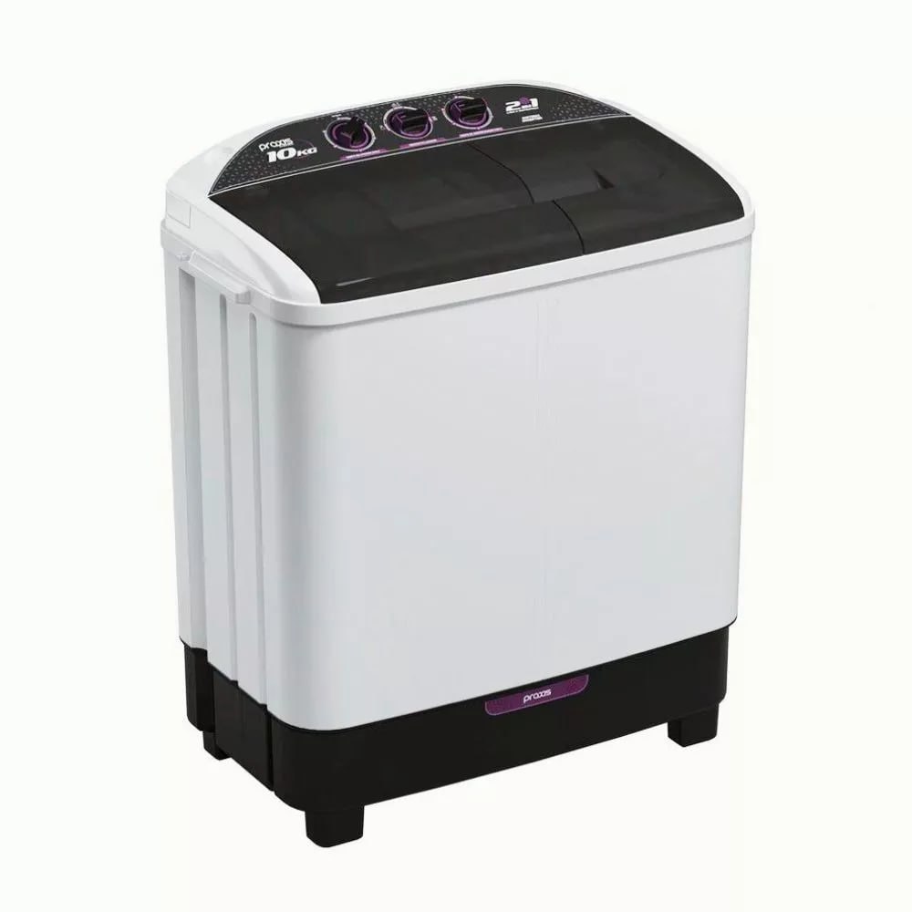 Máquina De Lavar, Lavadora Tanquinho e Centrifuga 10kg 2 Em 1 Branca Twin Tub 127V Praxis