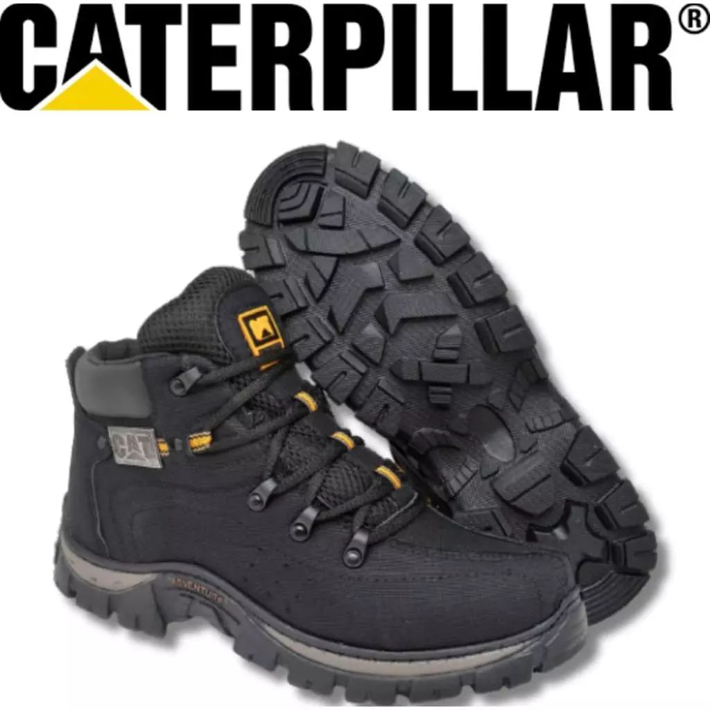 Bota Coturno Masculina Adventure Caterpillar de Couro Costurado Reforçado Original Oferta Barato