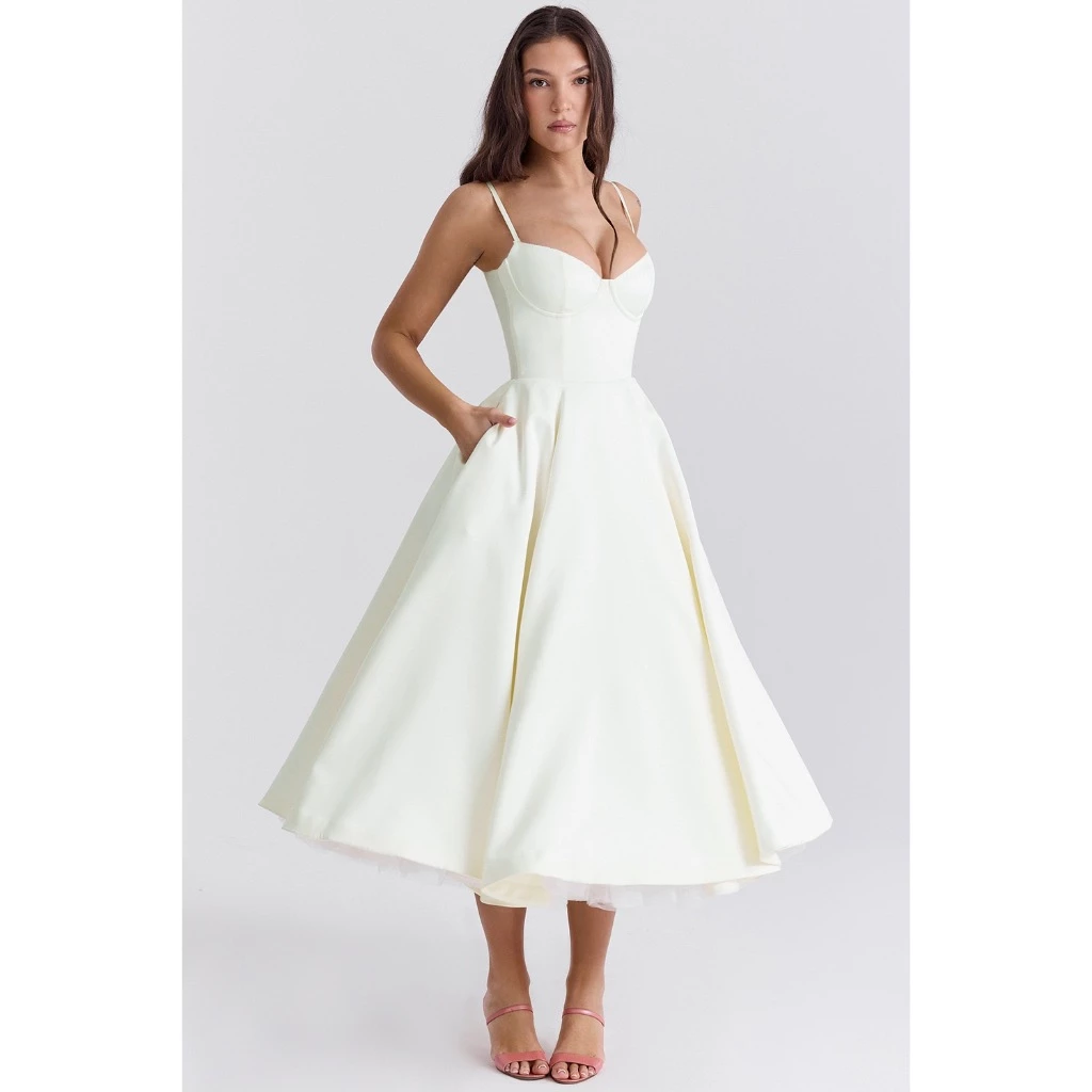 Vestido Longo Branco Feminino Para Verão , Aniversário , Ano Novo , Natal , Carnaval , Baile , De Festa